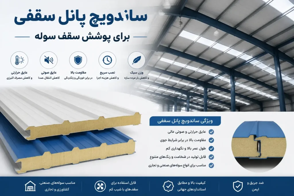 ساندویچ پانل سقفی برای پوشش سقف سوله
